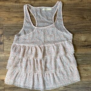 EUC - Anthro Pins and Needles Sheer Tiered Tank Top XS